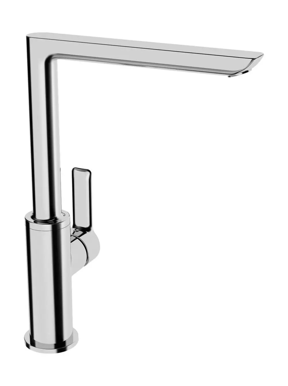 Einhebelmischer für die Küche in Chromoptik mit einem modernen Auslaufdesign. Von der Marke HANSA, geeignet für verschiedene Kücheneinrichtungen.